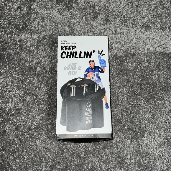 NIB - PROTOCOL - KEEP CHILLIN' 6 Pack Beer Bottle Soft  neoprene Tote - Picture 2 of 11